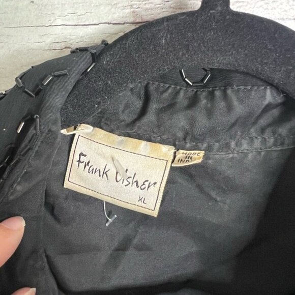 Frank Usher Sequins Silk button down shirt Size xl Lined Shimmery Western - Picture 5 of 9